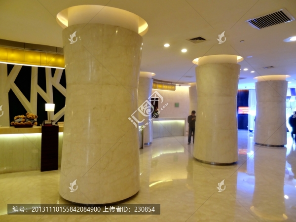 酒店大堂,石材圓柱
