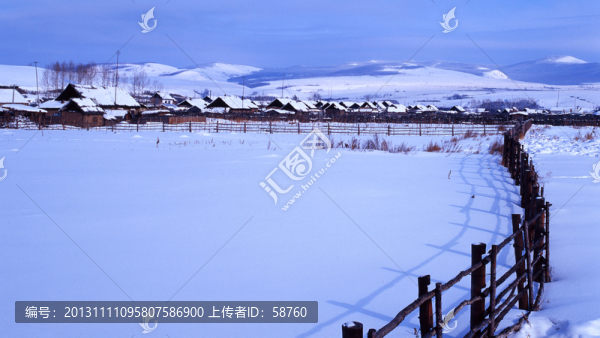 山村雪景