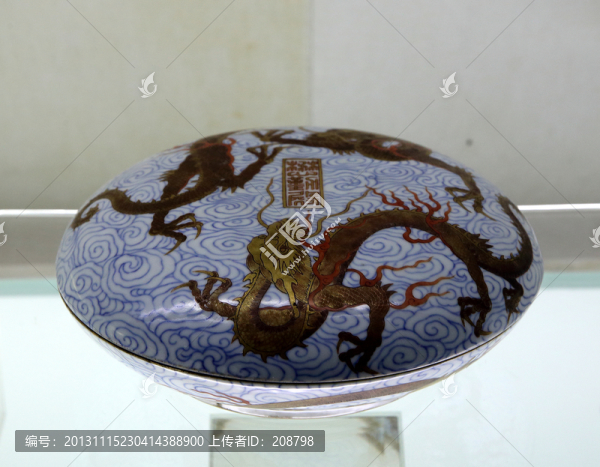描金龍紋大印盒,清嘉慶