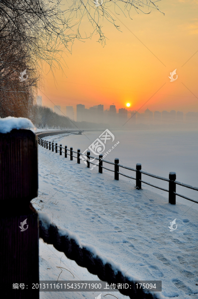 城市雪景