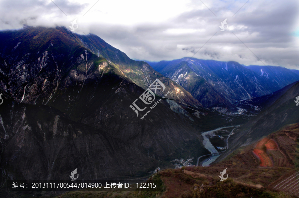 汶川蘿卜寨遠眺岷江大峽谷