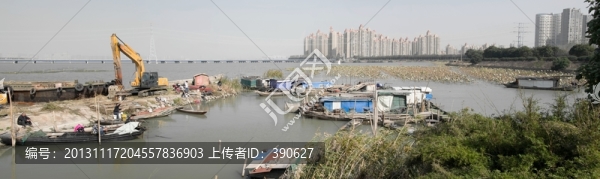 太湖邊的工地全景圖