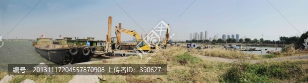 太湖邊的工地全景圖