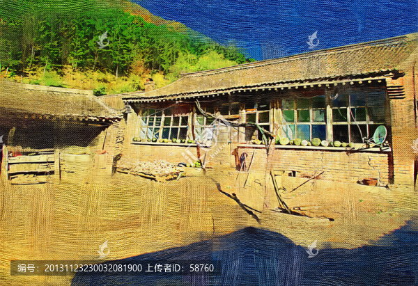 農(nóng)家印象,電腦油畫