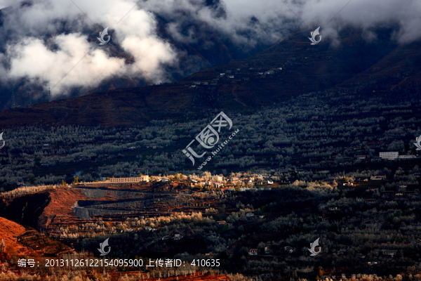 藍(lán)天,云,山