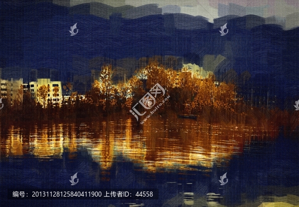 山水抽象油畫