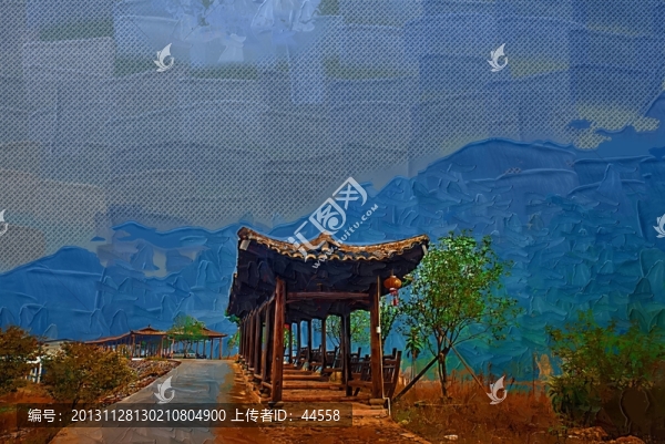 長廊油畫,無框畫
