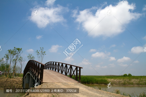崇明東灘濕地公園,藍(lán)天,道路