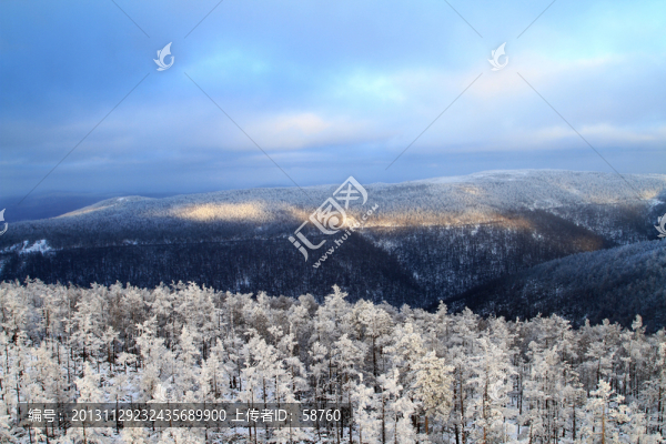 雪山夕照