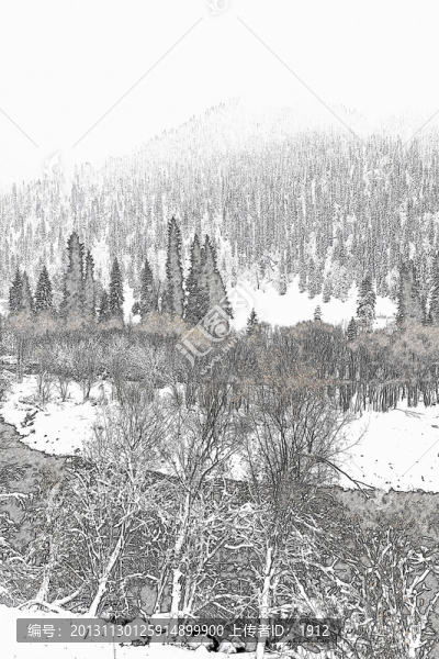 素描,山河