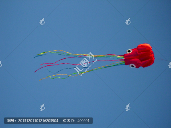 在空中飛翔的章魚風(fēng)箏