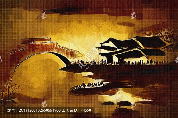山水畫,房屋