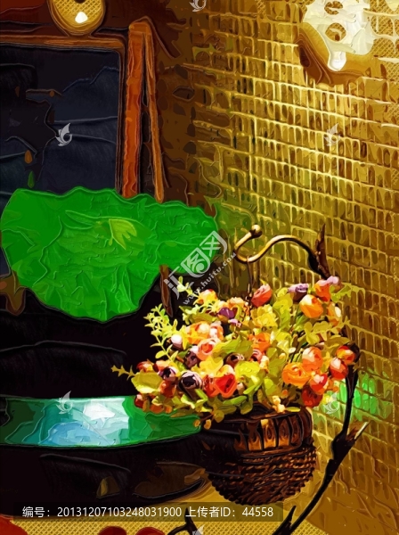 油畫,花