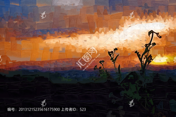 晚霞裝飾畫