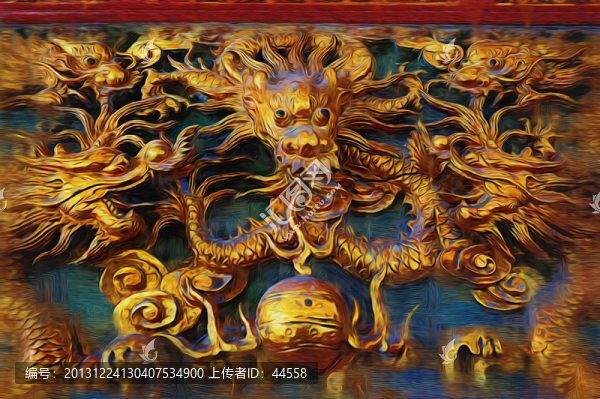 龍,油畫,畫