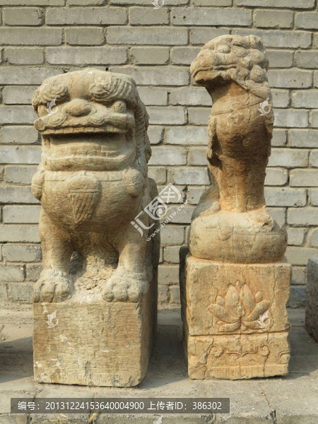 古代的石獅瑞獸