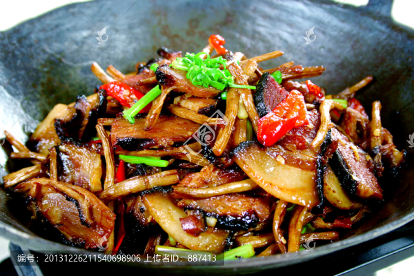 干鍋茶樹菇臘肉