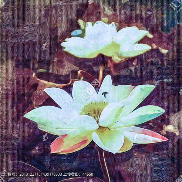油畫,荷花