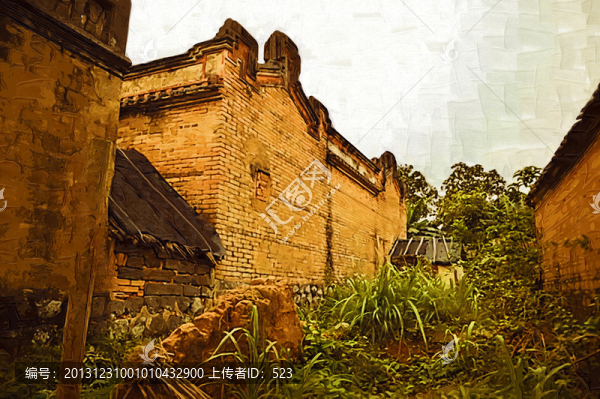 老建筑油畫