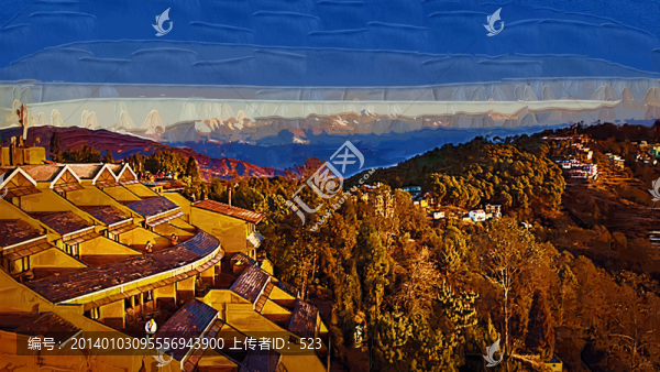 山坡裝飾畫
