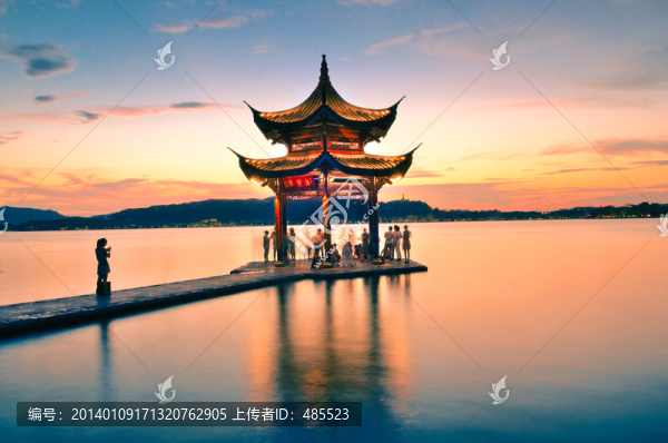 杭州西湖晚霞