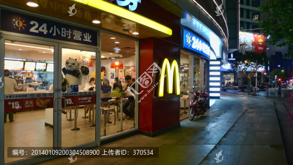 上海淮海路夜景,商業(yè)街,商場(chǎng)