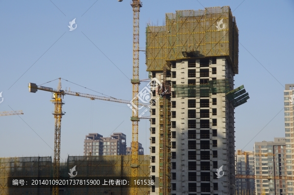 建筑工地塔吊,房地產(chǎn)建設(shè)工地