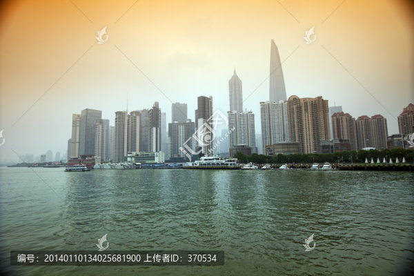 上海外灘,浦江,水面,現(xiàn)代建筑