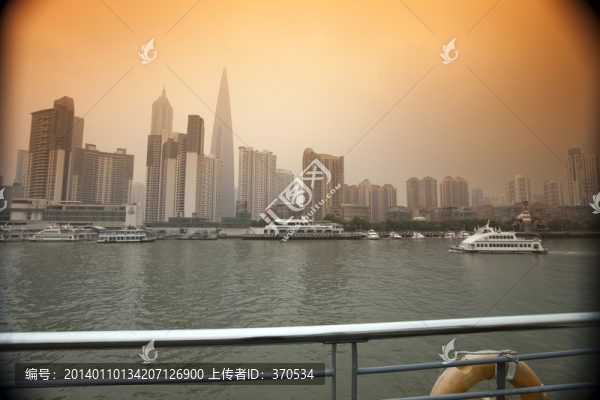上海外灘,浦江,水面,現(xiàn)代建筑