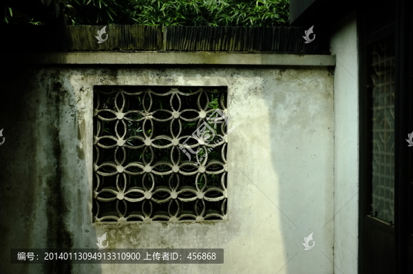 園林,圍墻,窗戶