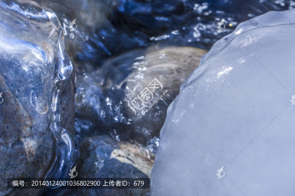 溪流,,冰塊