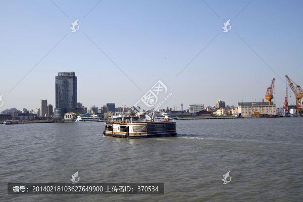 上海,外灘,浦江,港口,現代