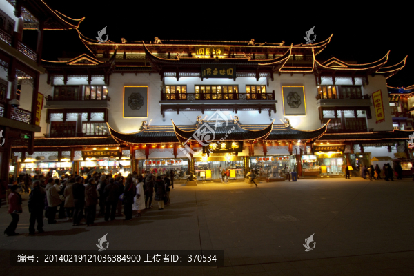 上海老街,豫園,夜景,中國元素