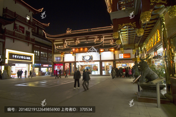 上海老街,豫園,夜景,中國元素