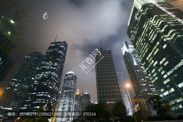 上海,陸家嘴,夜景,高層建筑