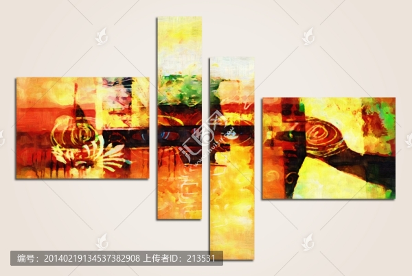抽象畫組合,裝飾畫,拼畫,套畫