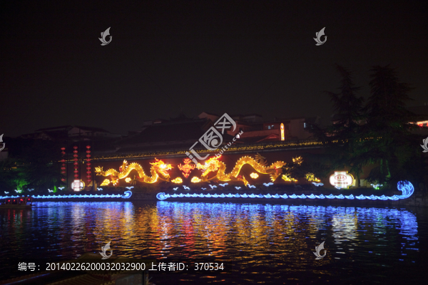 南京夫子廟,秦淮河,游園,夜景