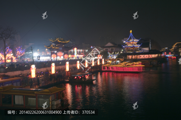 南京夫子廟,秦淮河,游園,夜景
