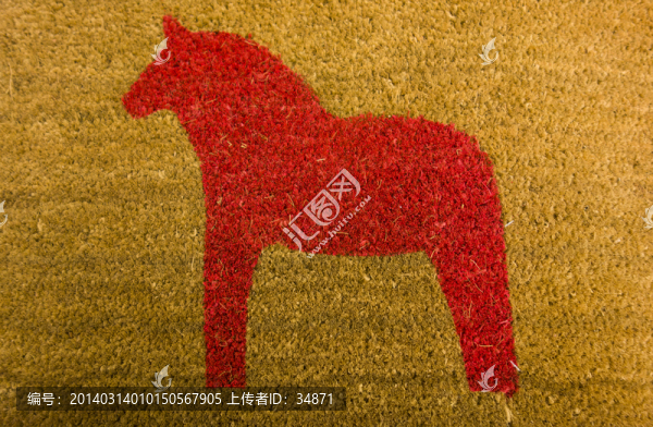 紅色馬圖案