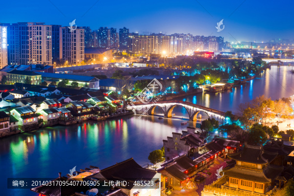 杭州古運(yùn)河夜景