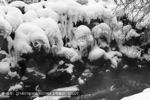 冬日溫泉雪景