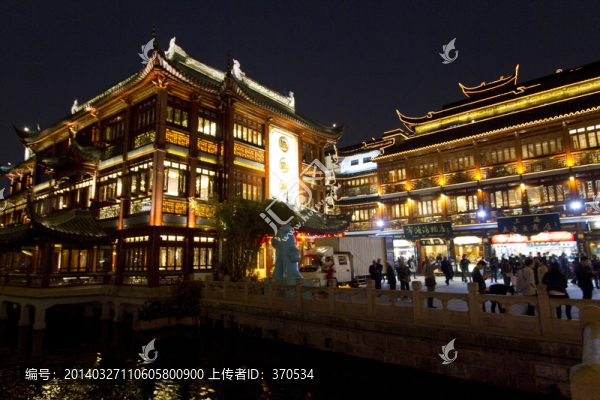 上海,豫園老街,商業(yè)區(qū),夜景
