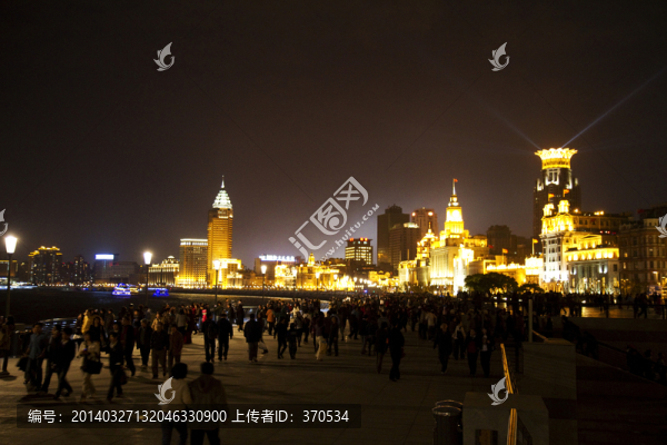 上海,外灘,夜景,建筑群,現(xiàn)代