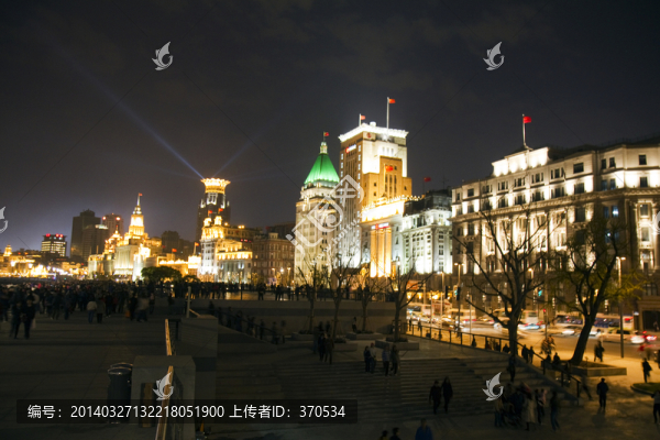 上海,外灘,夜景,建筑群,現(xiàn)代