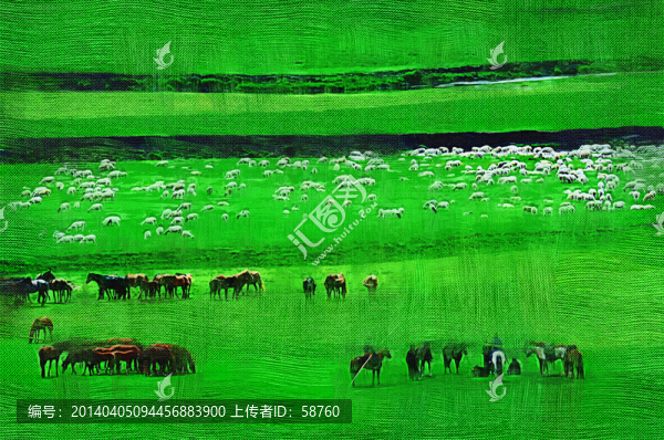 電腦油畫(huà),牧場(chǎng)