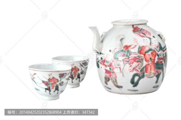 麒麟送子茶壺和杯子