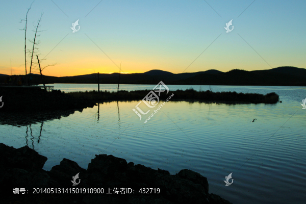 杜鵑湖落日,阿爾山,大興安嶺