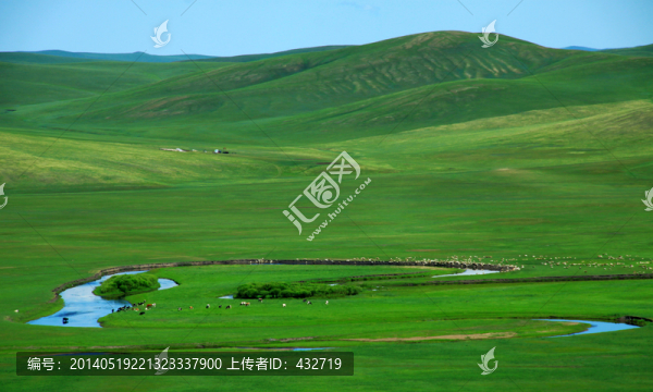 呼倫貝爾草原,背景素材,河流