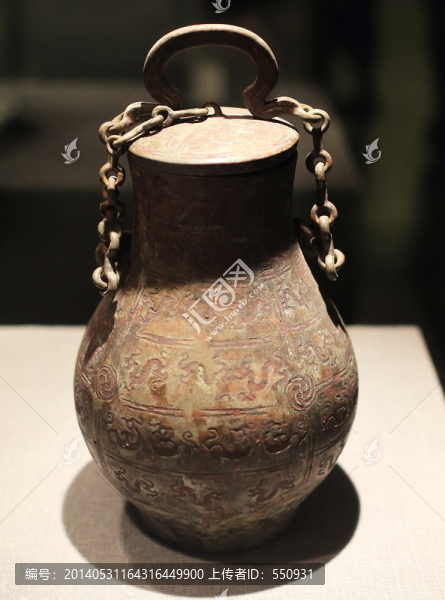 春秋鑲嵌龍鳳紋銅壺（酒器）