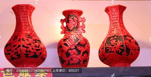 紅色雕漆工藝品